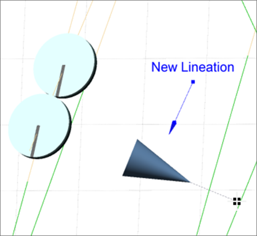 A lineation added to structural data display