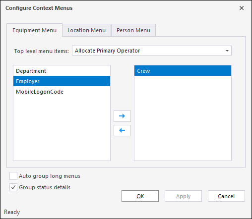 Configure Context Menus
