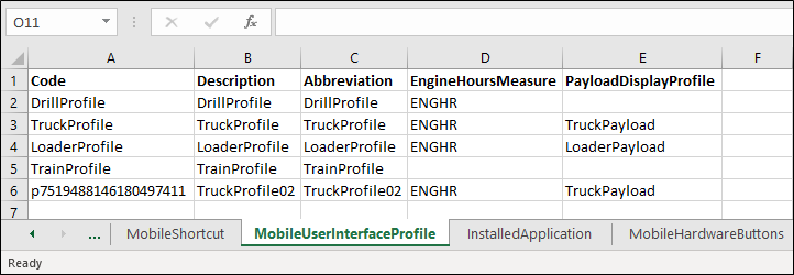 The exported .xlsx file for Mobile UI Reference Data 