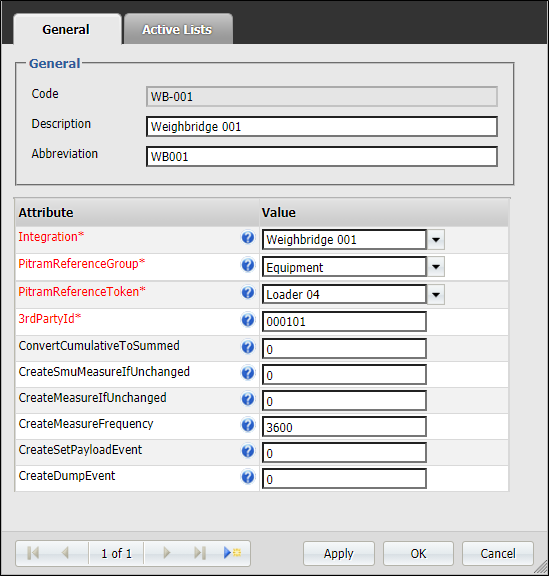 The General attributes on the Create New Integration Mapping dialog