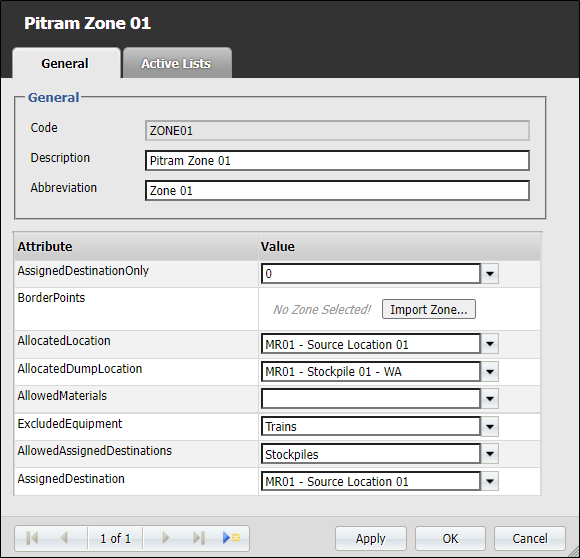 Pitram Module Pitram Zones