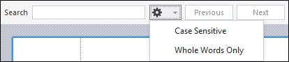 The Search filter in the Print Preview window
