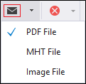 The Email tool menu