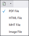 The Export tool menu