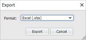 The Export dialog