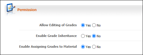 The Permission options for Materials Management Configuration