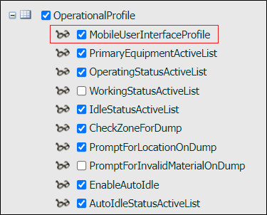 The MobileUserInterfaceProfile attribute in the OperationalProfile group