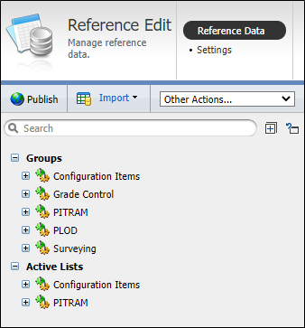 The Reference Edit service tree