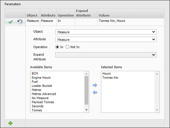 The Tonnes KM parameters