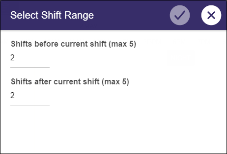 Shift Selection Main View