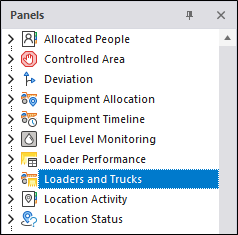 Loader and Trucks Panel