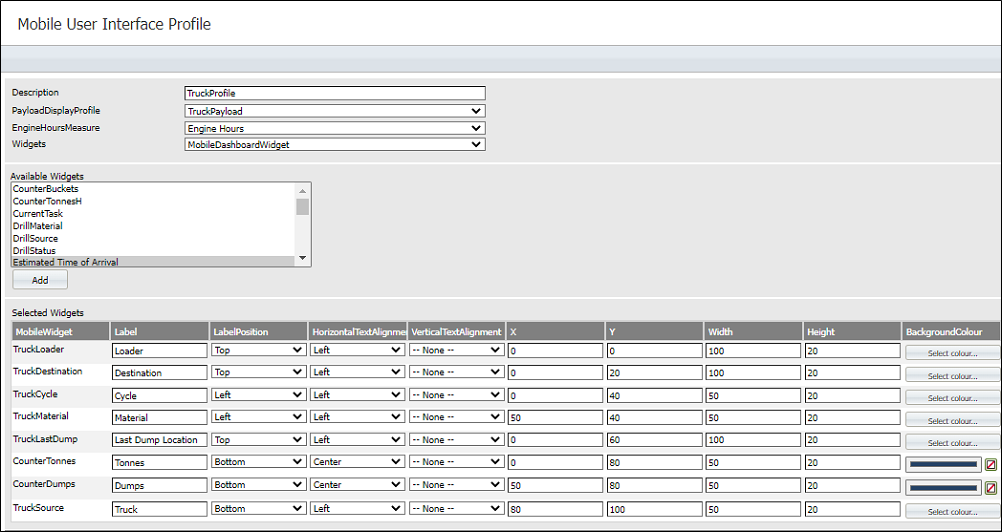 The Truck Mobile User Interface Profile