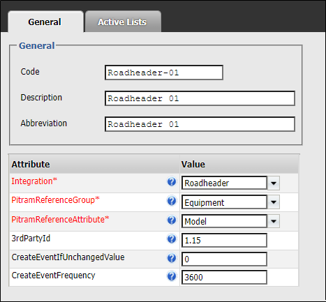 The General attributes on the Create New Integration Mapping Attributes dialog