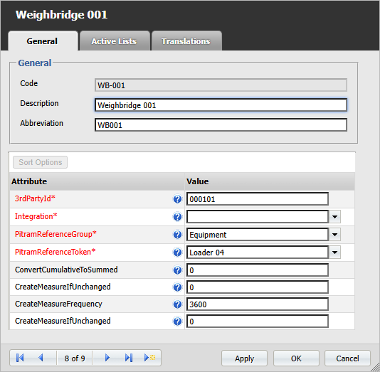 The General attributes on the Create New Integration Mapping dialog