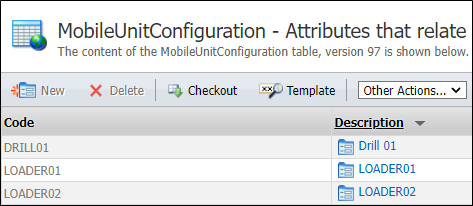 The Mobile Unit Configuration screen
