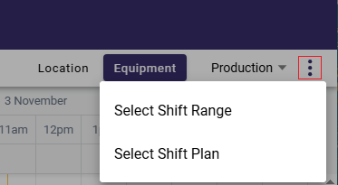 Shift Selection Main View