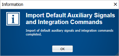 The Import Default Mobile UI Reference Data complete prompt