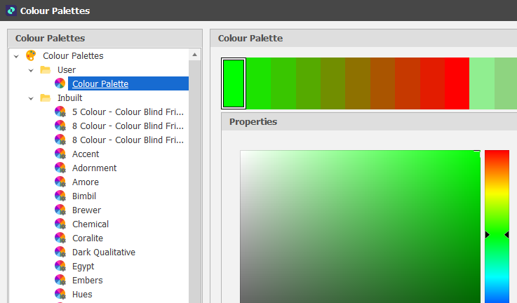 View/Edit Colour Palettes
